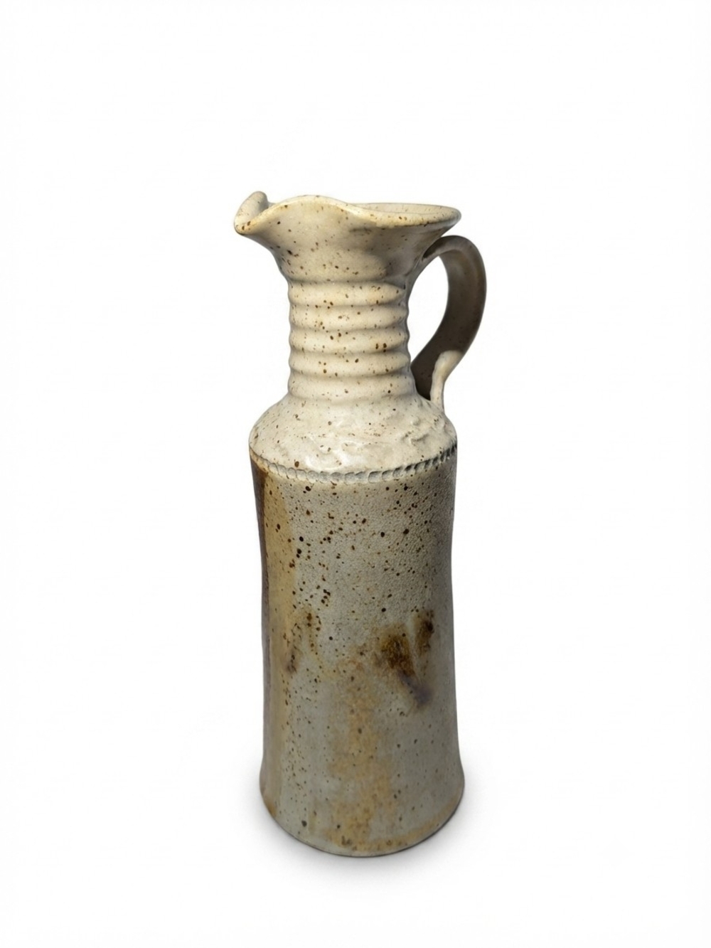 Studio Pottery Speckled Stoneware Pitcher Jug 9.5" Art Pottery